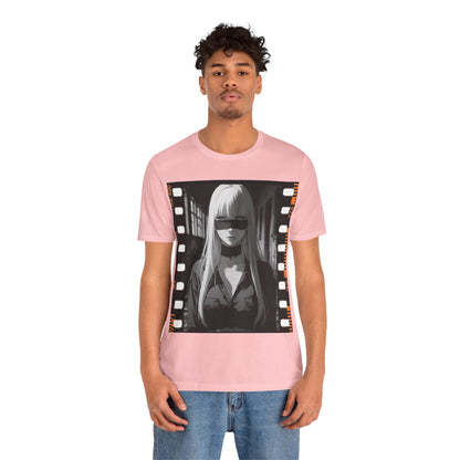 Vintage Style Unisex Jersey Tee with Edgy Filmstrip Design