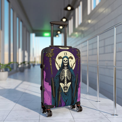 Gothic Skeleton Suitcase with Mystical Design - Travel in Style