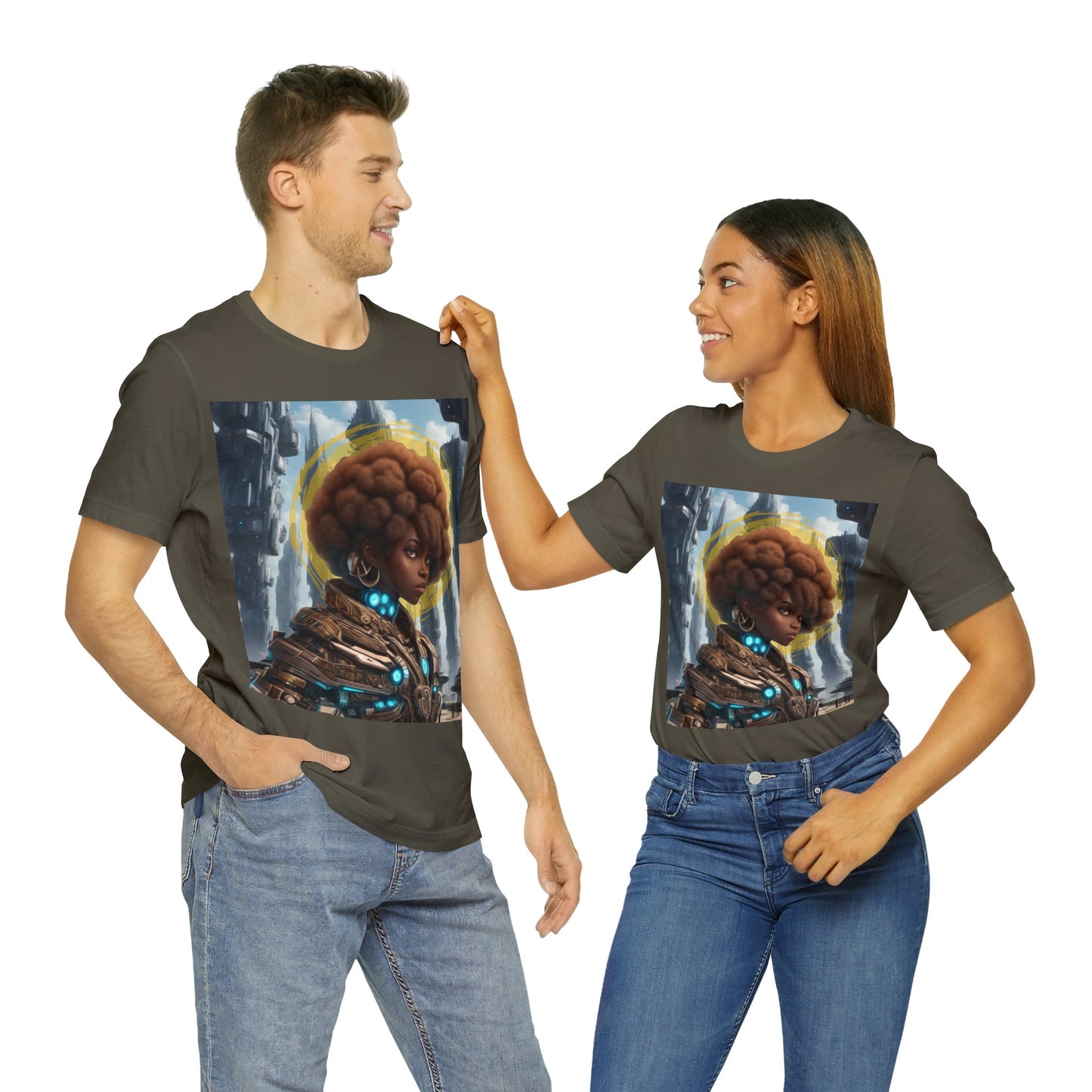 Afro-Future | HD Graphic | Sci-Fi | Black Character | Warrior | Unisex | Men's | Women's | Tee | T-Shirt