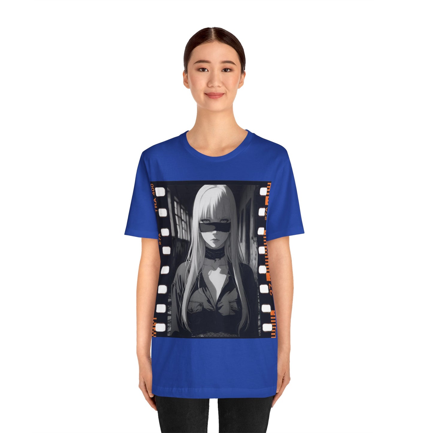 Vintage Style Unisex Jersey Tee with Edgy Filmstrip Design