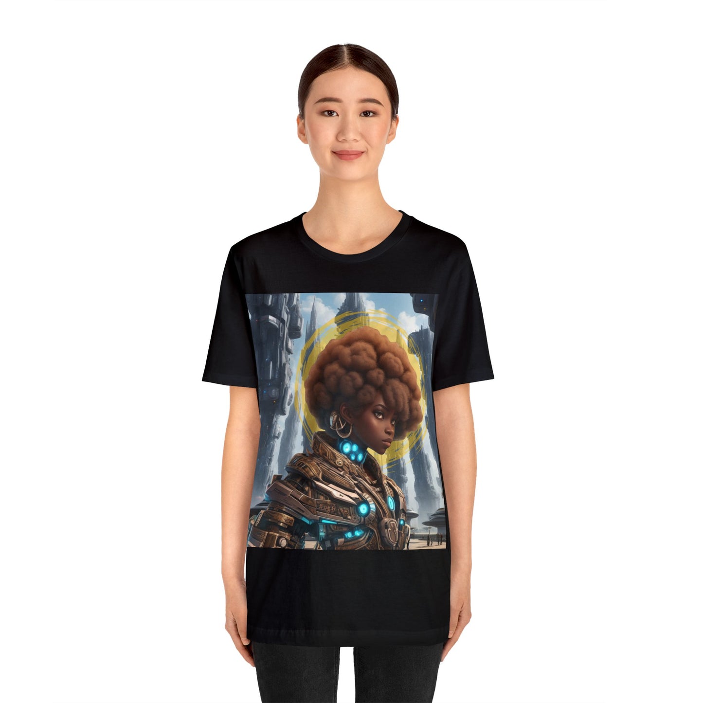 Afro-Future | HD Graphic | Sci-Fi | Black Character | Warrior | Unisex | Men's | Women's | Tee | T-Shirt