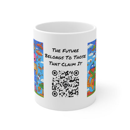 Abstraction | Abstract | Art | Colorful | Trendy | Graphic | Funny | UFO | Aliens | Coffe | Tea | Hot Chocolate | Ceramic Mug |11oz