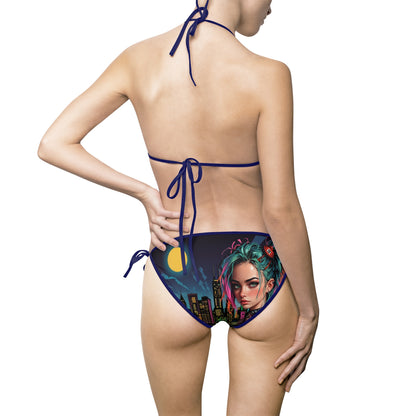 Stylish Women's Bikini Swimsuit - Vibrant Graphic Design for Beach & Pool