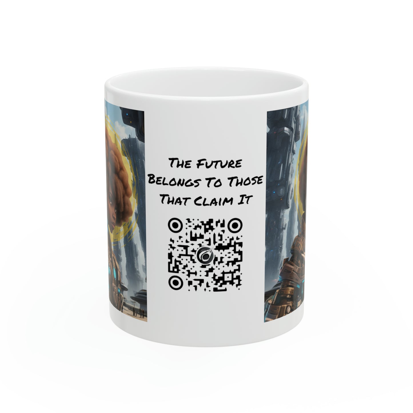Afro-Future | HD Graphic | Sci-Fi | Black Character | Warrior | Coffee | Tea | Hot Chocolate | Ceramic Mug | 11oz