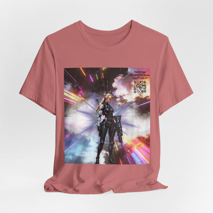 Sci‑Fi Warrior Graphic Tee — Futuristic Anime Battle Design