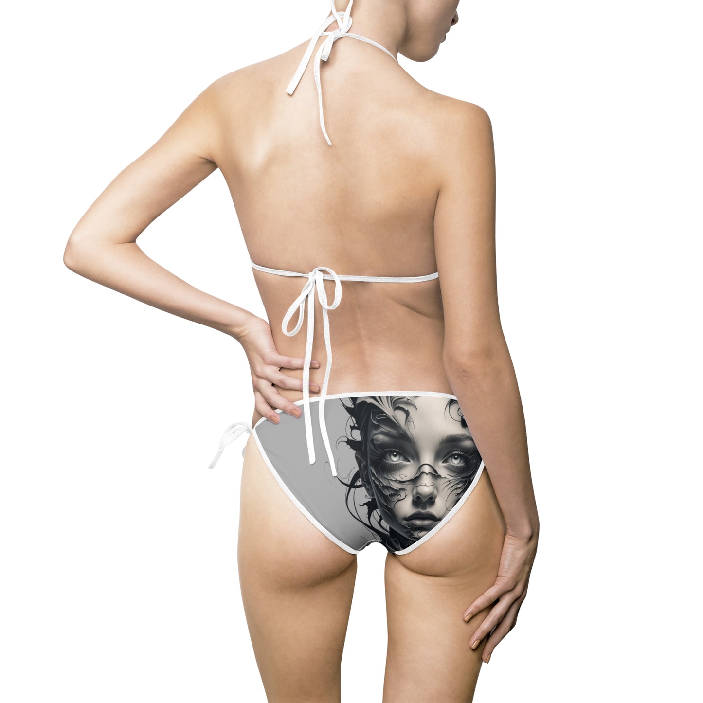Artistic Woman's Bikini Swimsuit - Stylish Beachwear with Elegant Design for Summer Fun