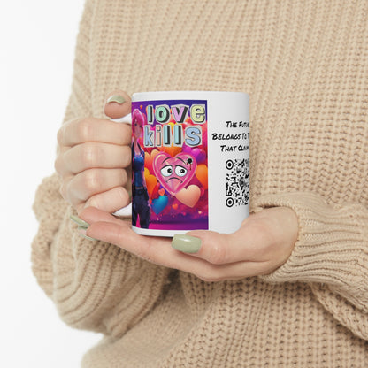 Love Kills | Cute | Anime | Hearts | Coffee | Tea | Hot Chocolate | 11oz | White Mug