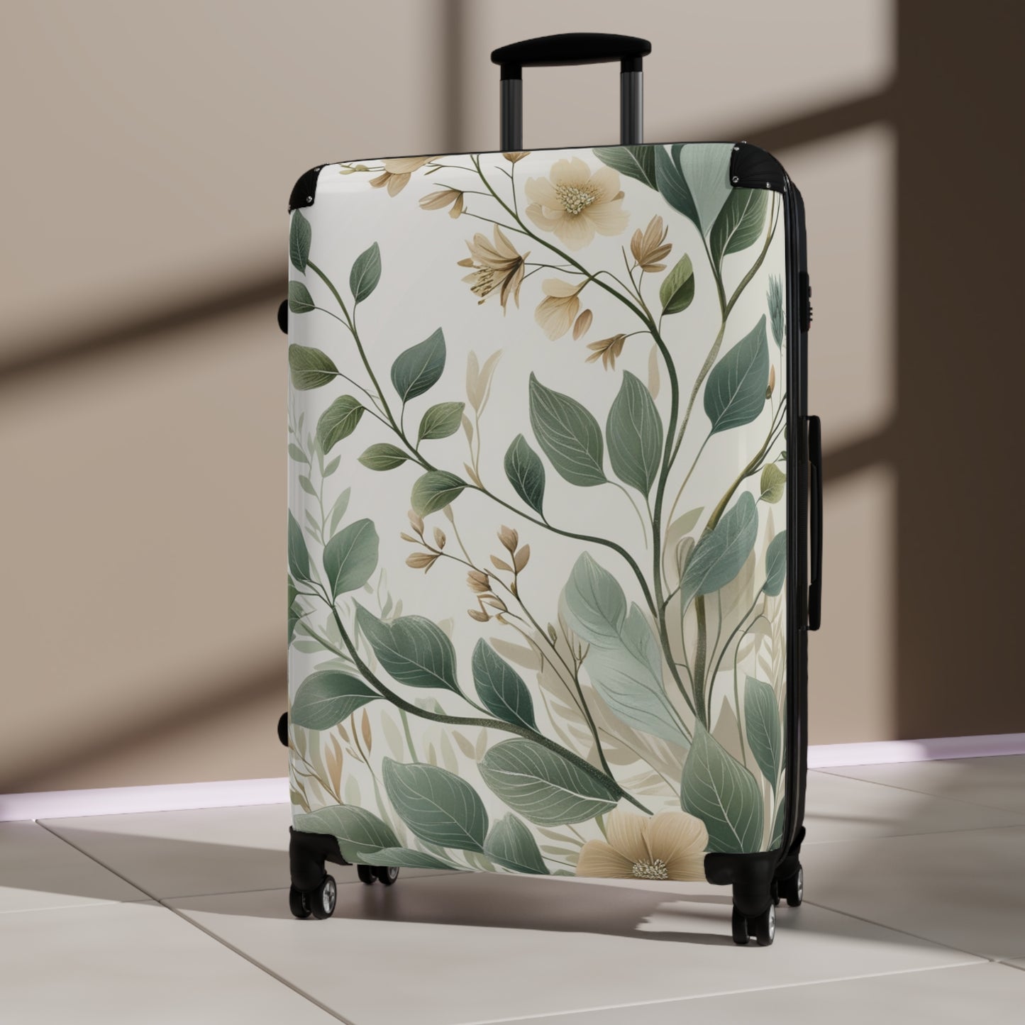 Botanical Print Suitcase for Travel Enthusiasts - Perfect for Vacations & Getaways