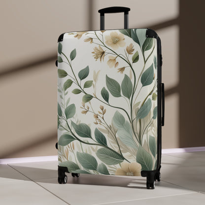 Botanical Print Suitcase for Travel Enthusiasts - Perfect for Vacations & Getaways