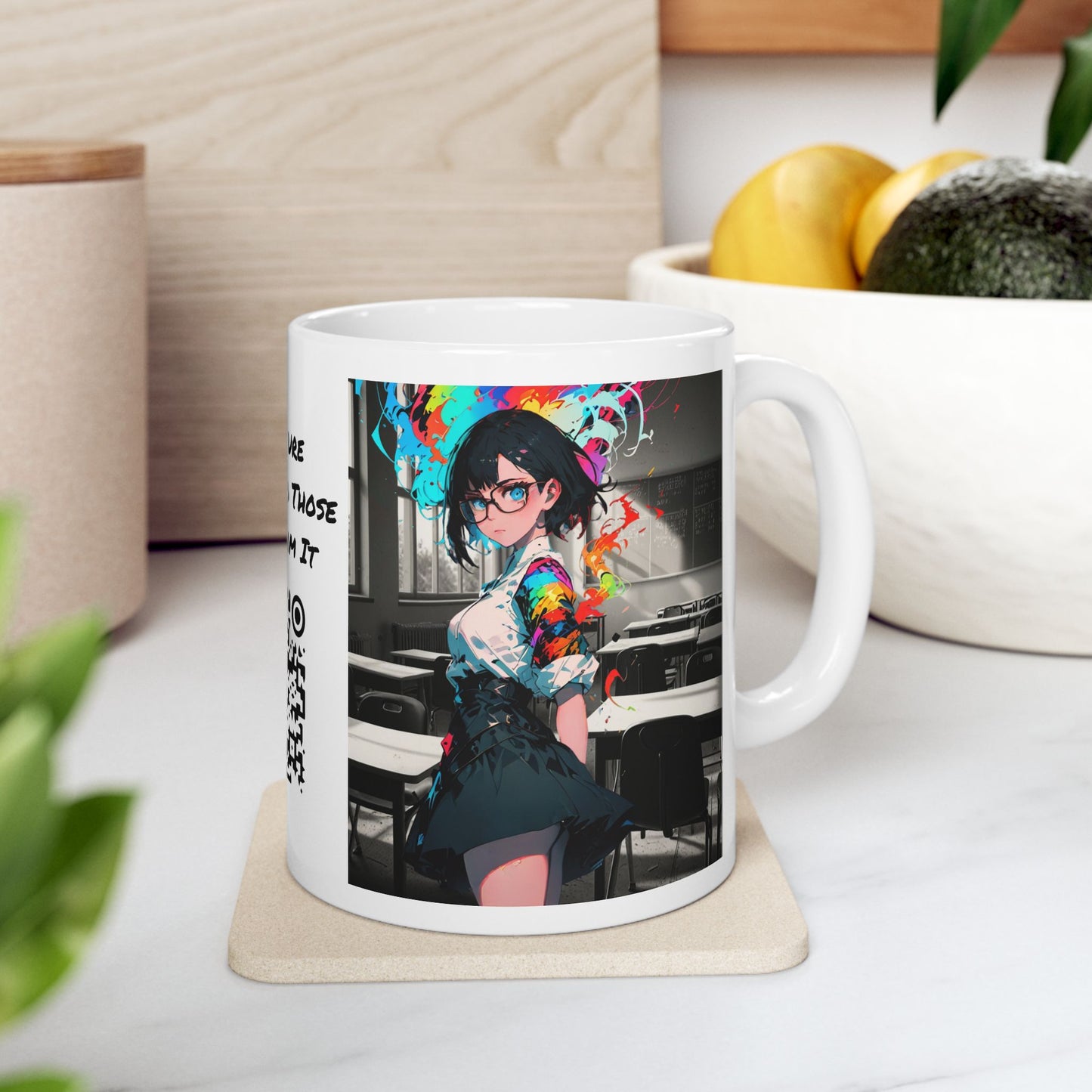 Back 2 Schoolgirl  | Anime | Mixed Medium | Coffee |  Tea |  Hot Chocolate | 11oz