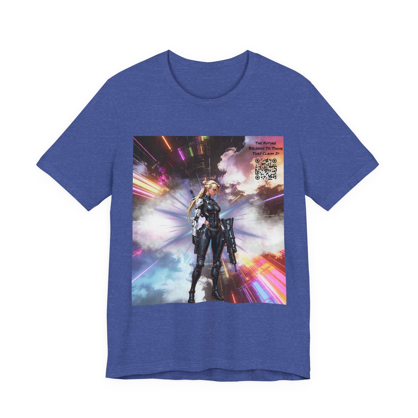 Sci‑Fi Warrior Graphic Tee — Futuristic Anime Battle Design
