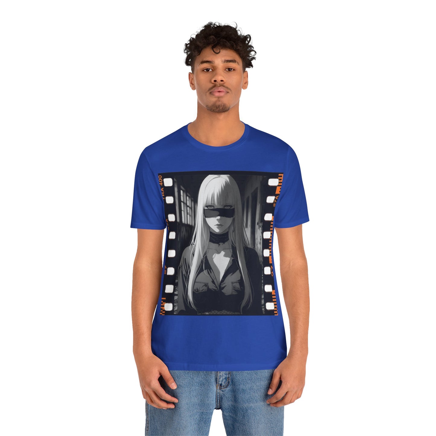 Vintage Style Unisex Jersey Tee with Edgy Filmstrip Design
