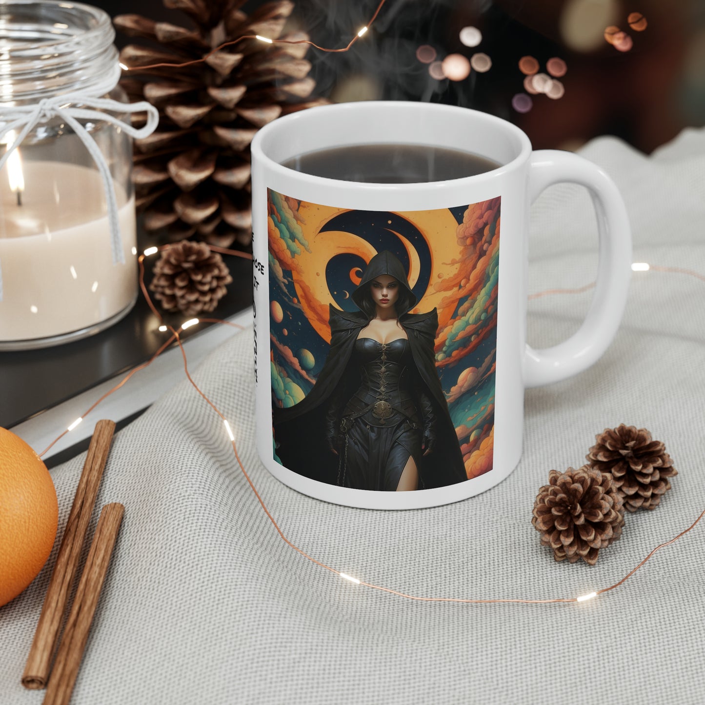 The Dark Mistress | HD Graphic | Fantasy | Anime | Gamer | Coffee | Tea | Hot Chocolate | 11oz | White Mug