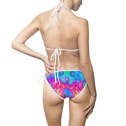 Psychedelic Tie-String Bikini Swimsuit for Women - Colorful Summer Beachwear