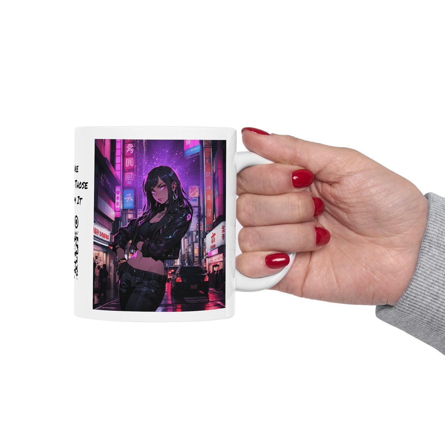 After Glow | HD Graphic | Anime | City | Pretty Girl | Neon Colors | Coffee | Tea | Hot Chocolate | 11oz | White Mug