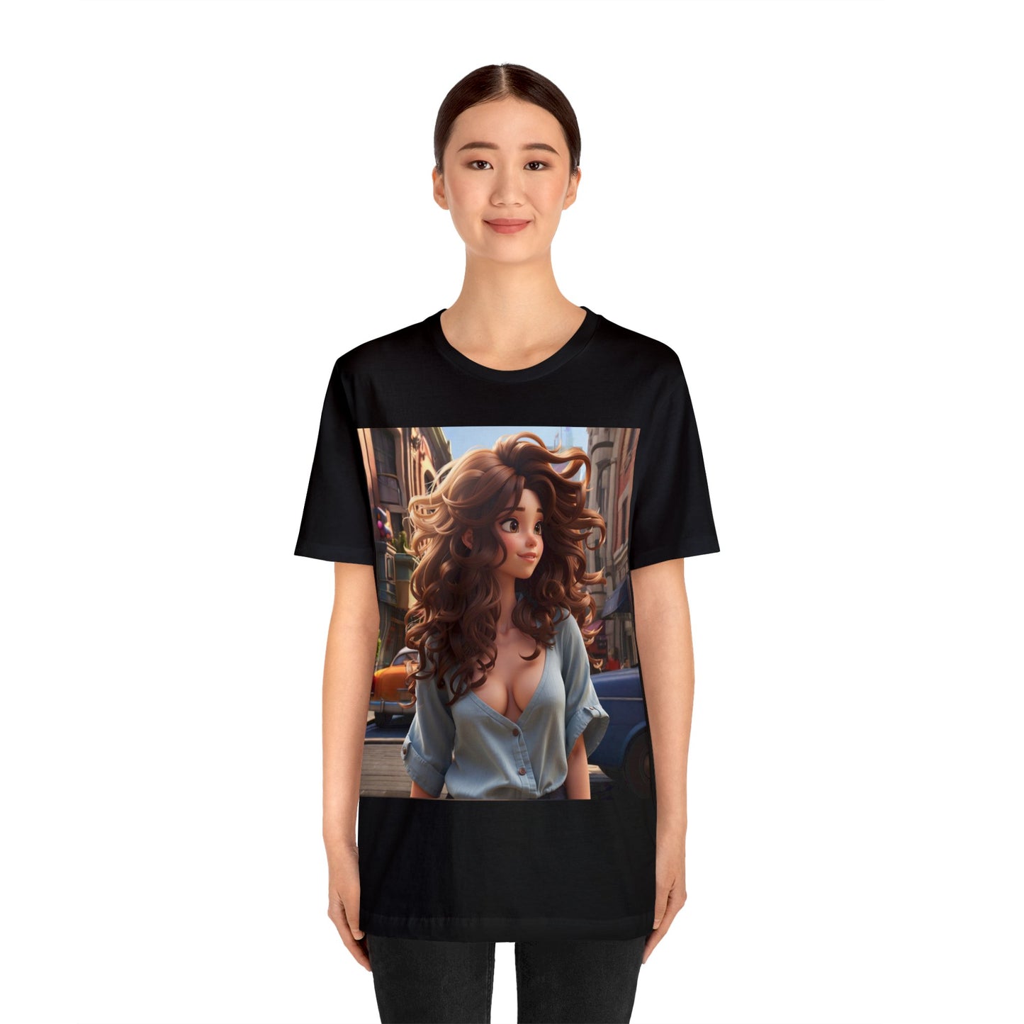 City Girl In A Digital World | Pixar Style Animation | Dream Girl | HD Graphic | Girl Power | Unisex | Men's | Women's | Tee | T-Shirt