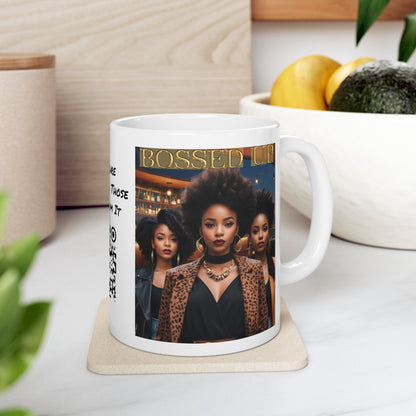 Bossed Up | HD Graphic | Black Girl Magic | Black Empowerment | Female Empowerment | Coffee | Tea | Hot Chocolate | 11oz | White Mug