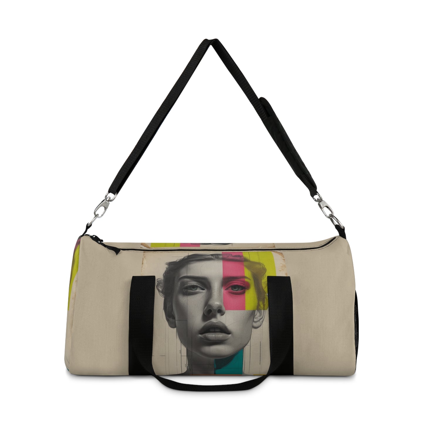 Chic Graphic Duffel Bag - Stylish Travel Companion with Bold Graphic Design