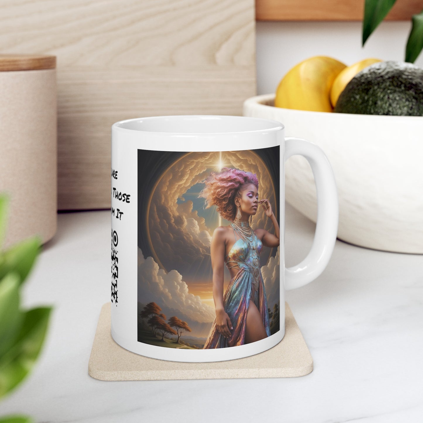 Morning Glory | HD Graphic | Black Woman | Goddess Vibes | Artistic | Coffee | Tea | Hot Chocolate | 11oz | White Mug