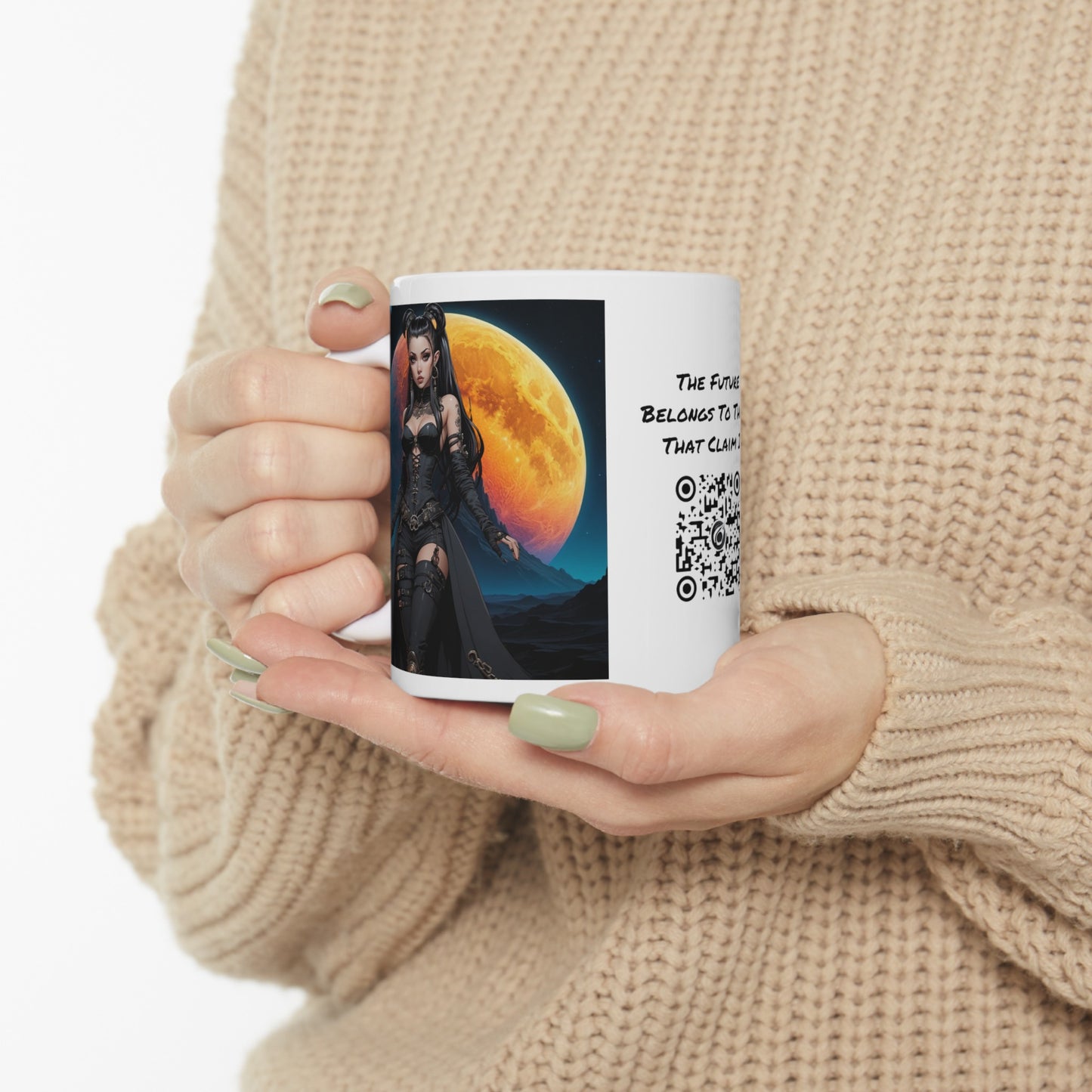 Blood Moon | HD Graphic | Goth | Anime Style | Moon | Coffee | Tea | Hot Chocolate | 11oz | White Mug