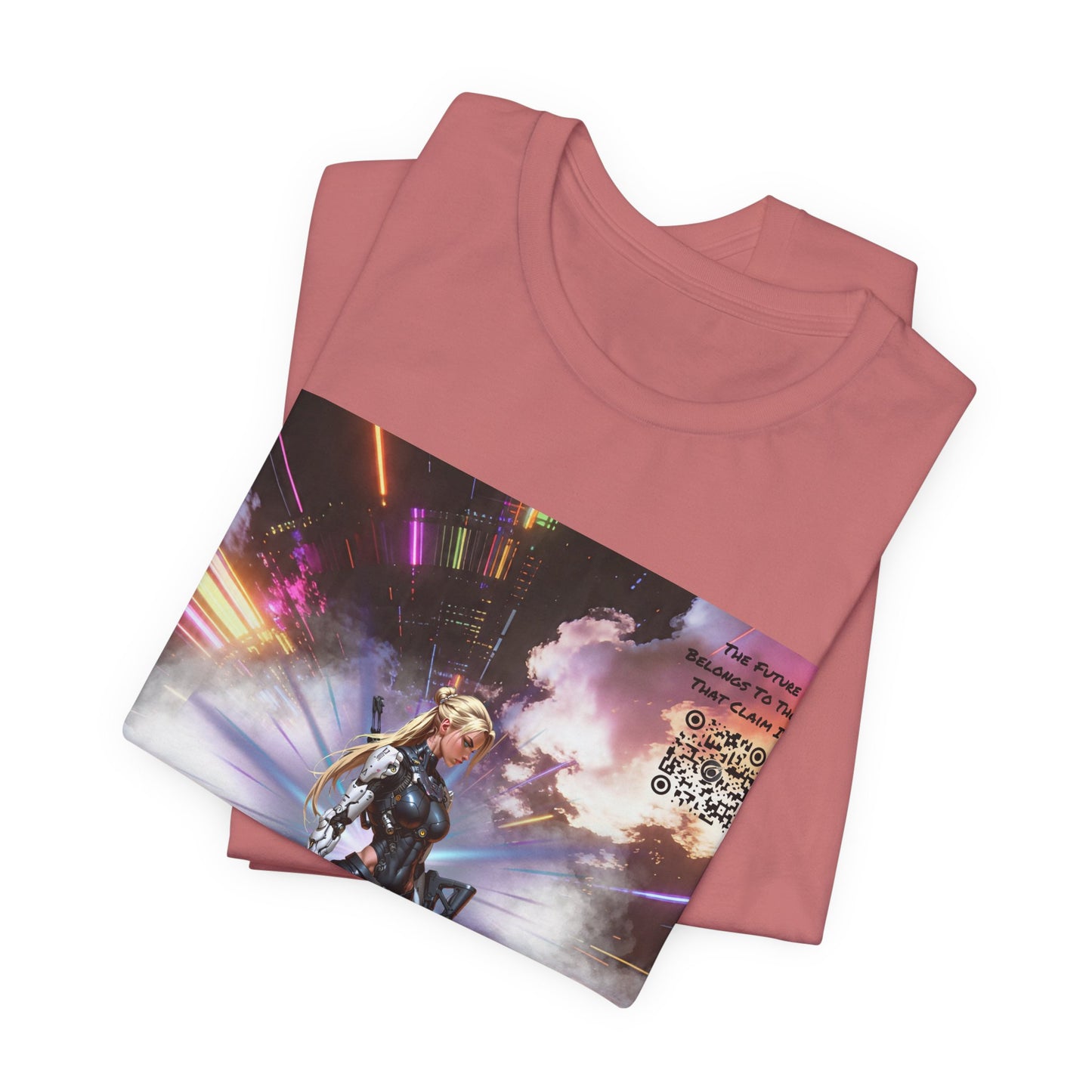Sci‑Fi Warrior Graphic Tee — Futuristic Anime Battle Design