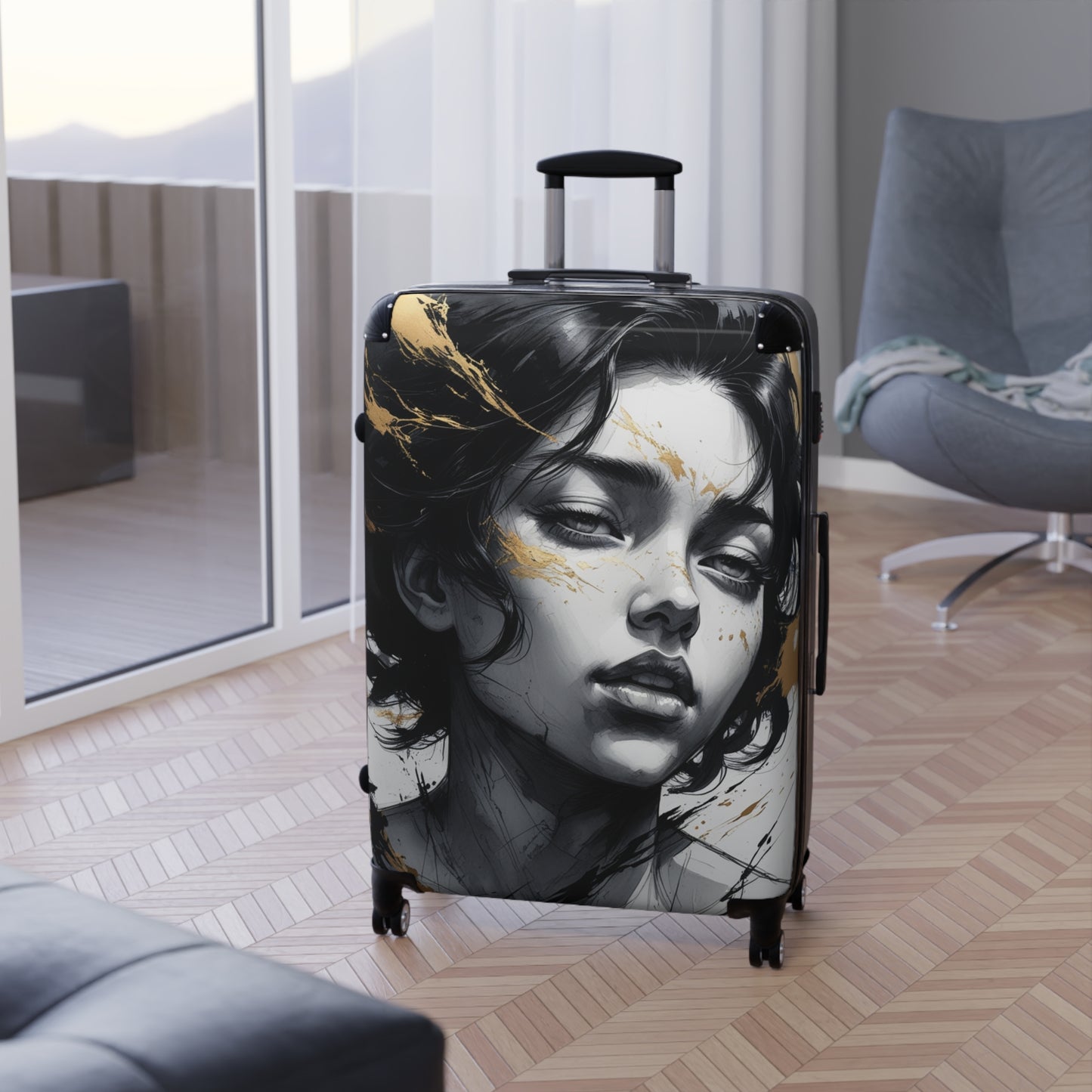 Artistic Carry-On Suitcase with Elegant Design