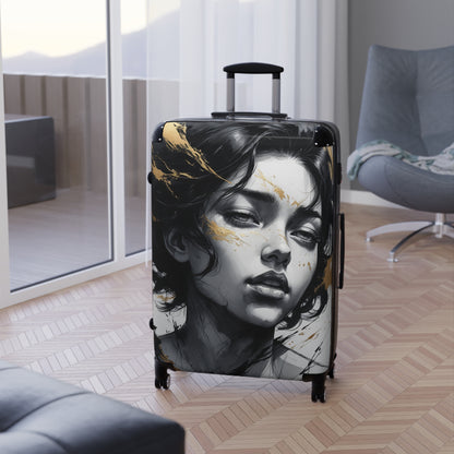 Artistic Carry-On Suitcase with Elegant Design