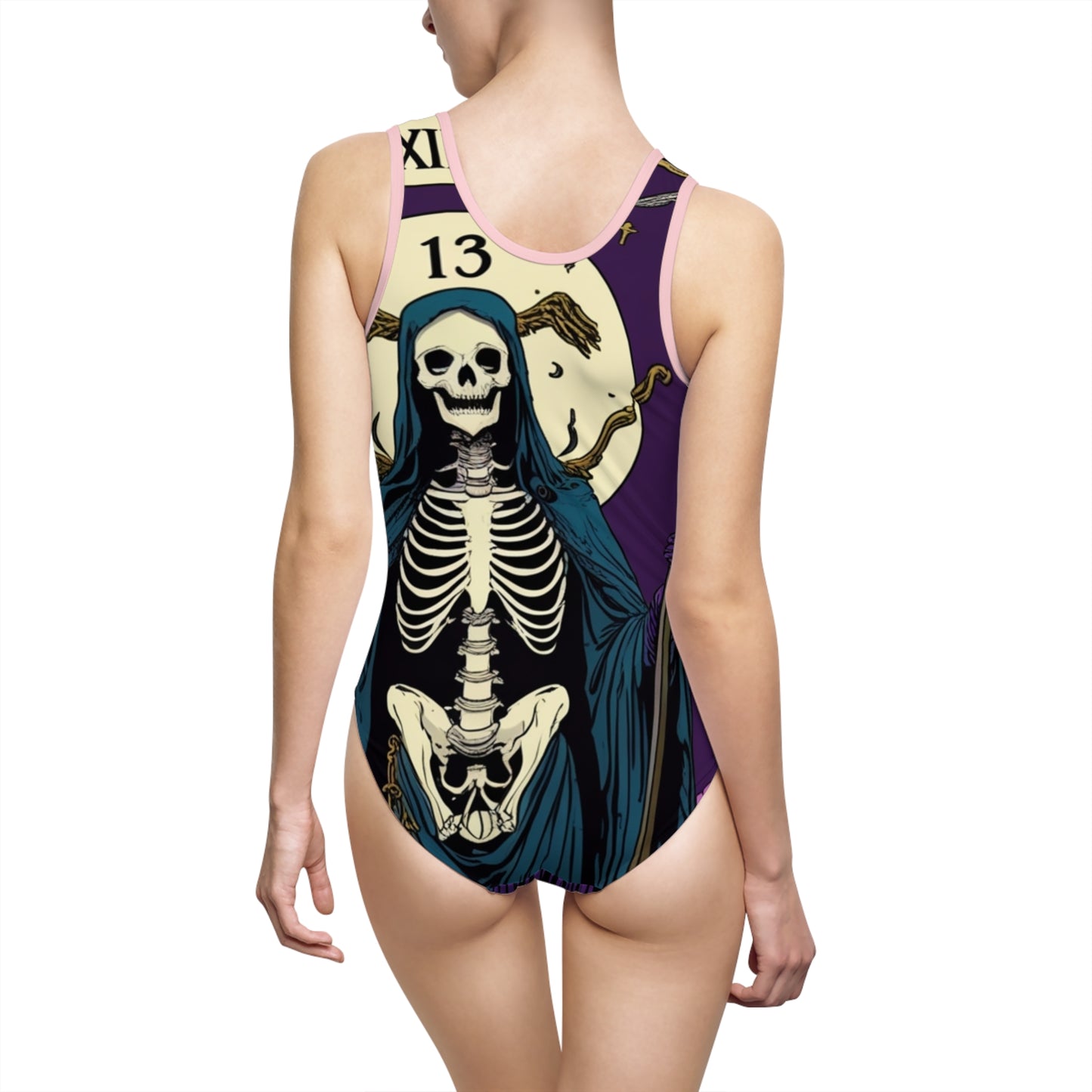 Skeleton Witch Women's One-Piece Swimsuit - Halloween Inspired Swimwear
