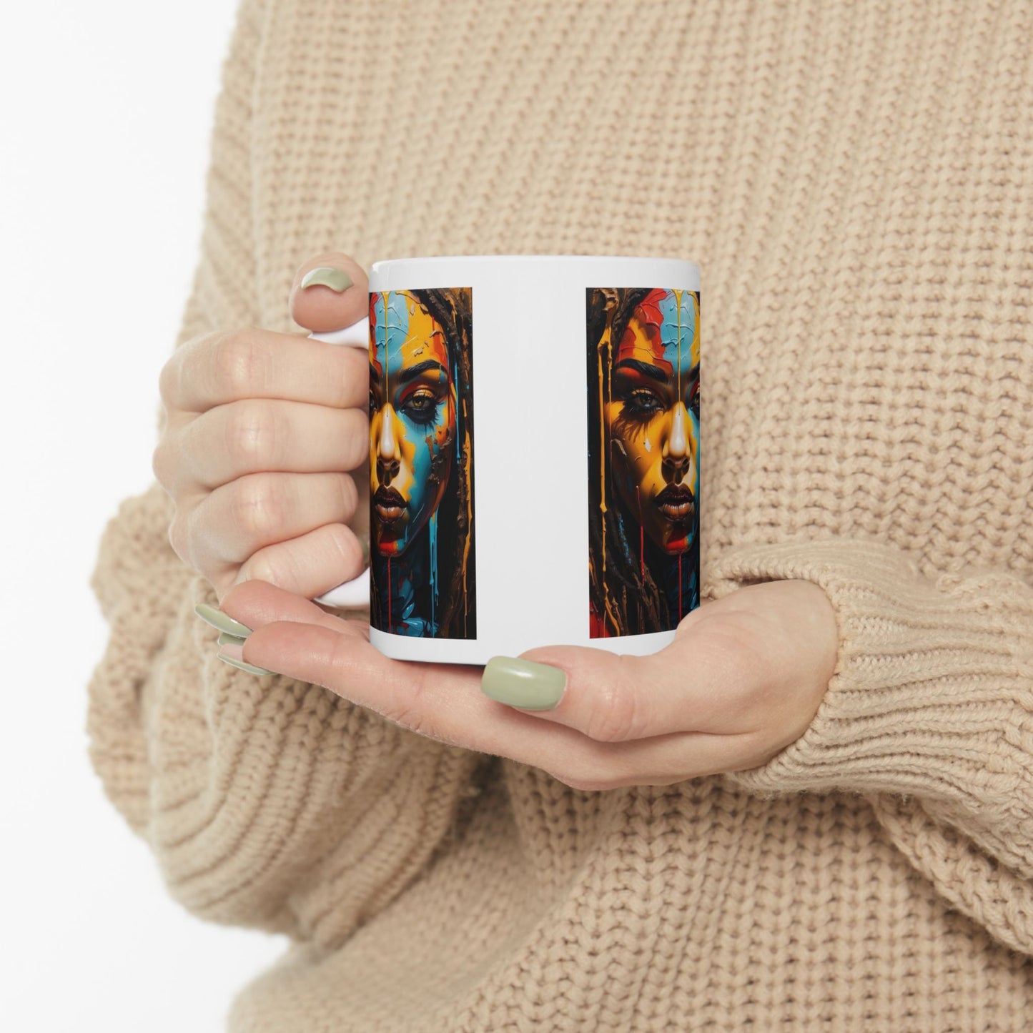Filthy Beauty | Black Hippie | Abstract | Colorful | Trendy | Artwork | Coffee | Tea | Hot Chocolate | 11oz | White Mug
