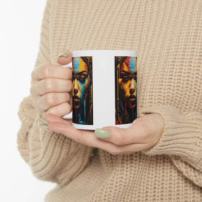 Filthy Beauty | Black Hippie | Abstract | Colorful | Trendy | Artwork | Coffee | Tea | Hot Chocolate | 11oz | White Mug