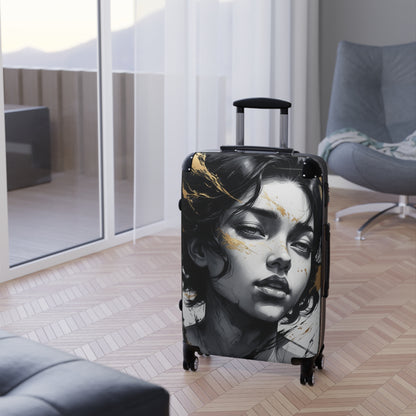 Artistic Carry-On Suitcase with Elegant Design