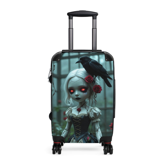 Gothic Doll Design Suitcase - Perfect Travel Companion for Halloween and Fantasy Lovers