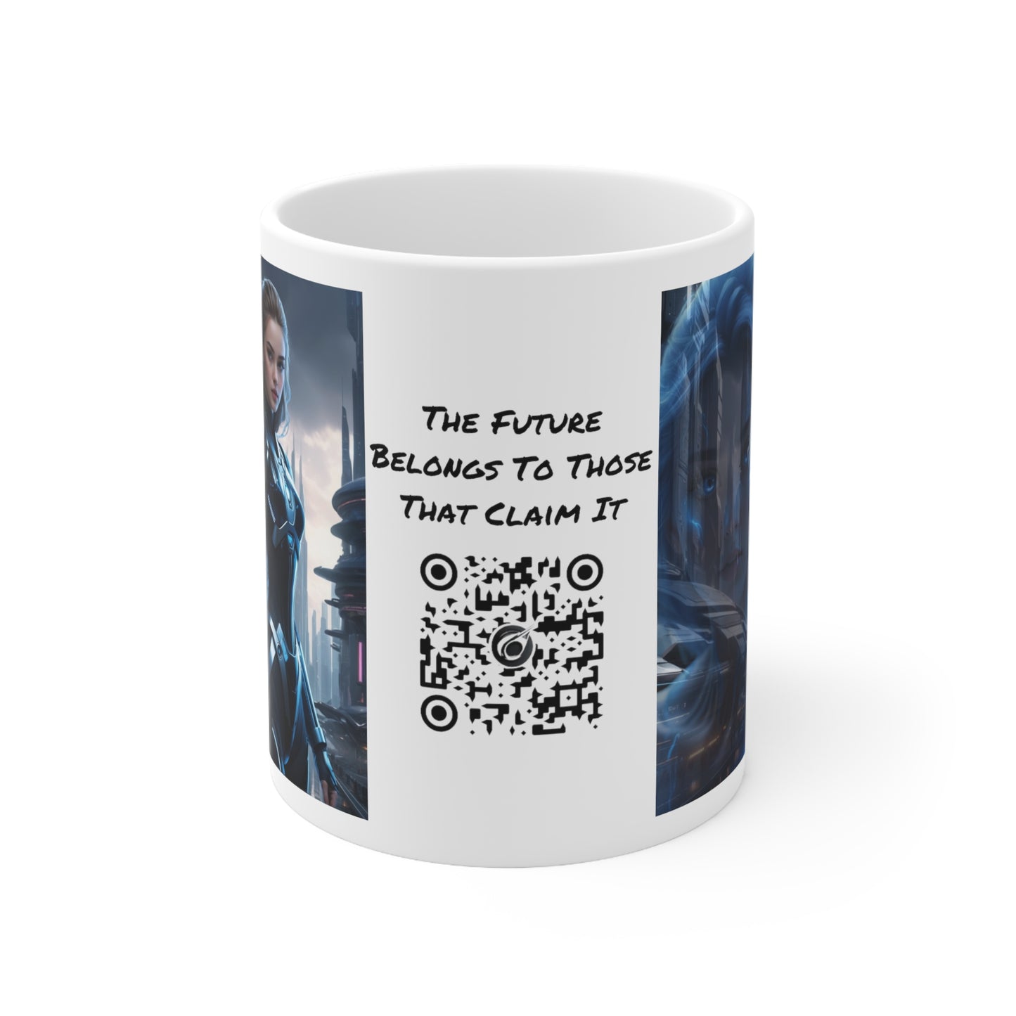 The Allure of Tomorrow | HD Graphic | Sci-Fi | Fantasy Girl | Tech Glam | Digital Beauty | Coffee | Tea | Hot Chocolate | 11oz | White Mug