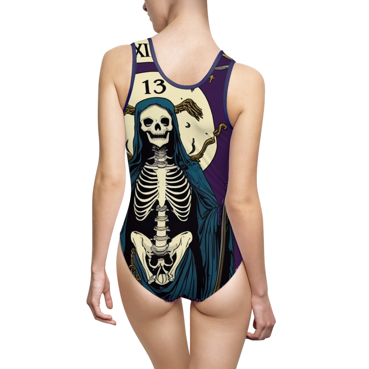 Skeleton Witch Women's One-Piece Swimsuit - Halloween Inspired Swimwear