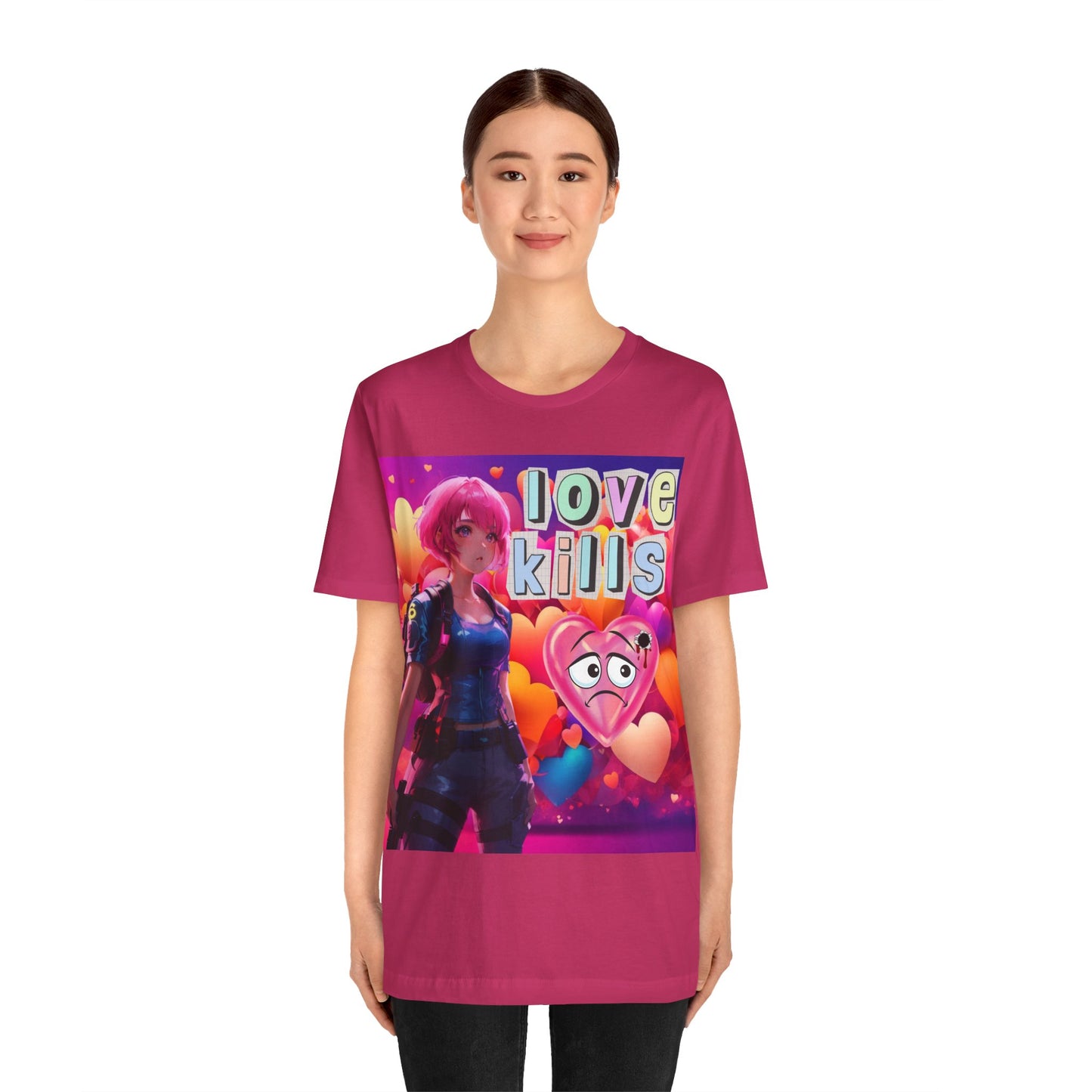 Love Kills | Cute | Anime | Hearts | Unisex | Men's | Women's | Tee | T-Shirt