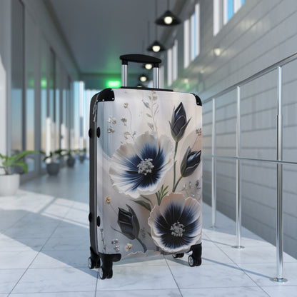 Floral Travel Suitcase - Elegant Carry-On for Stylish Journeys