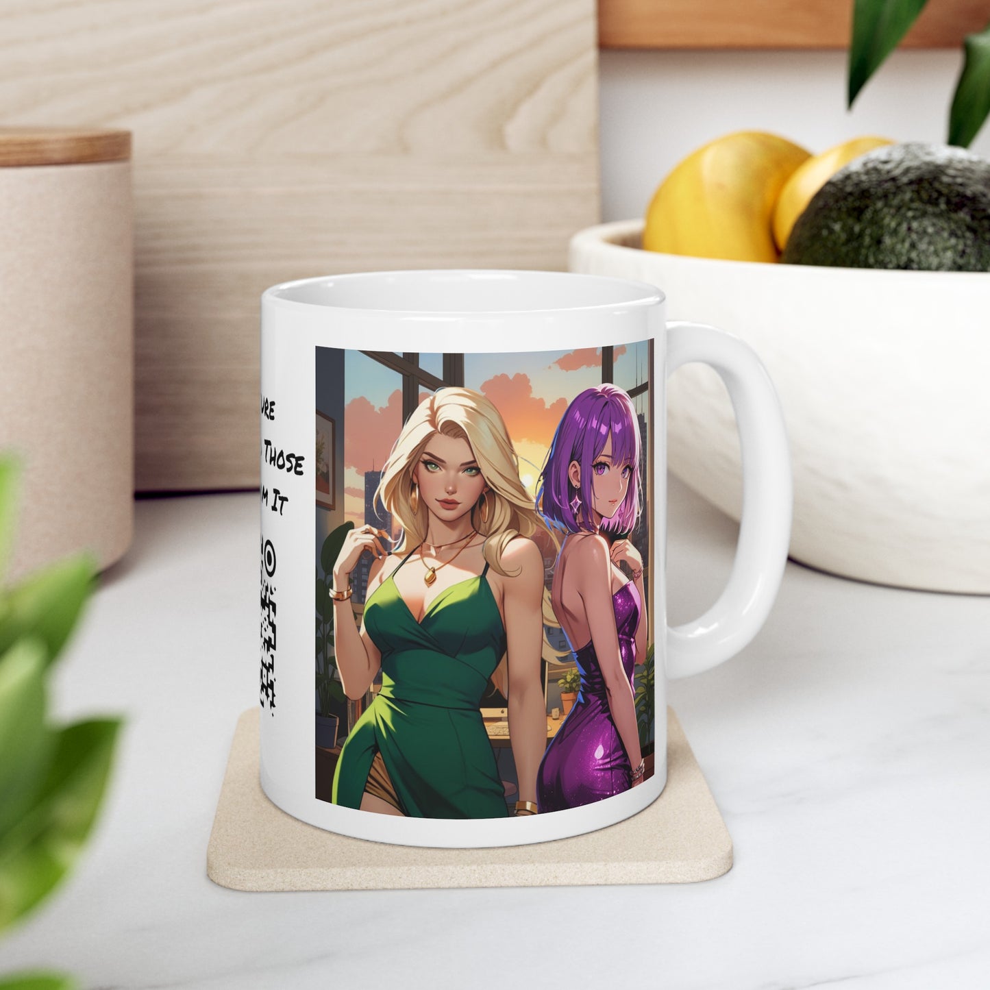 Girls Just Wanna Have Fun | HD Graphic | Party Girls | Anime | Coffee | Tea | Hot Chocolate | 11oz | White Mug