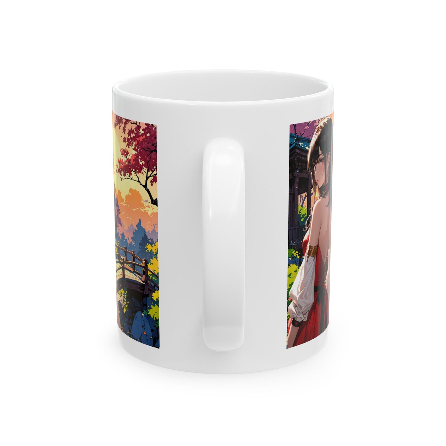 Utsukushī hana | HD Graphic | Anime Style | Pretty Girl | Coffee | Tea | Hot Chocolate | 11oz | White Mug