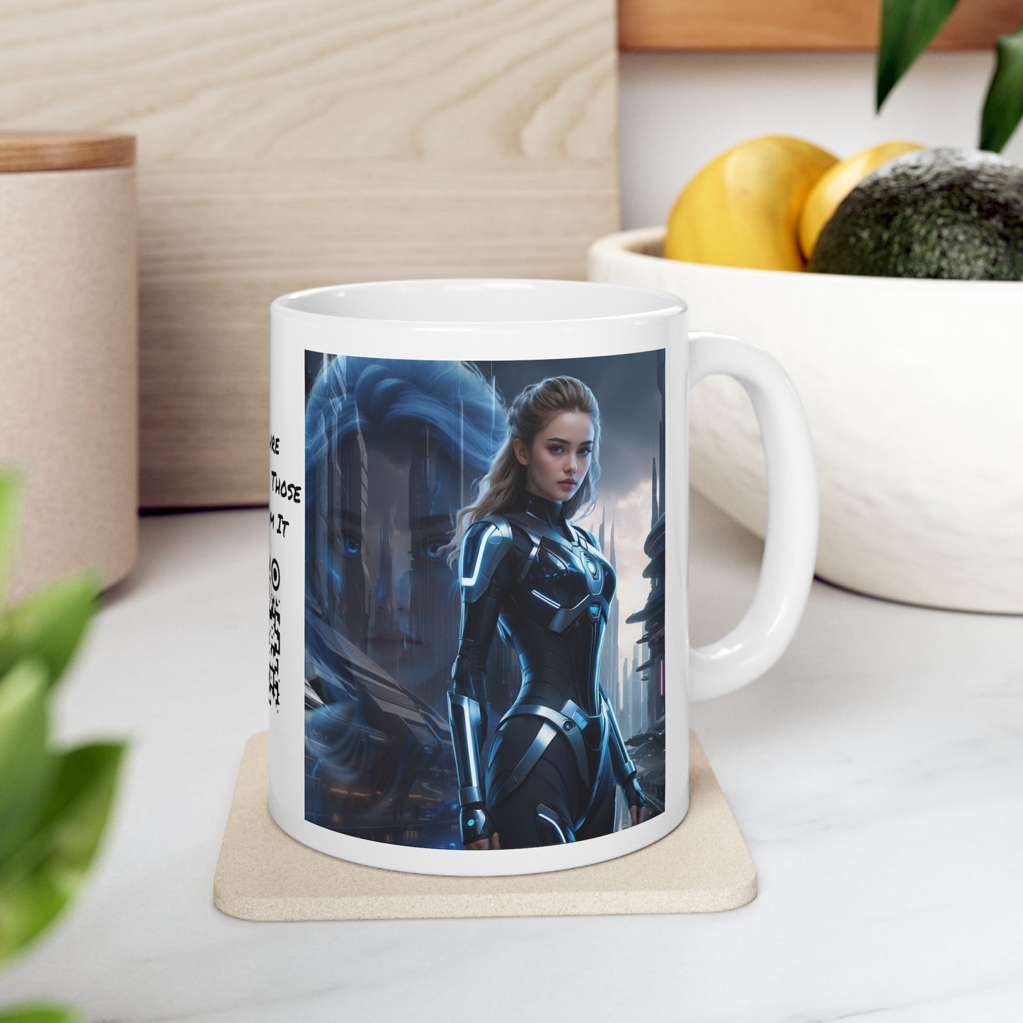 The Allure of Tomorrow | HD Graphic | Sci-Fi | Fantasy Girl | Tech Glam | Digital Beauty | Coffee | Tea | Hot Chocolate | 11oz | White Mug