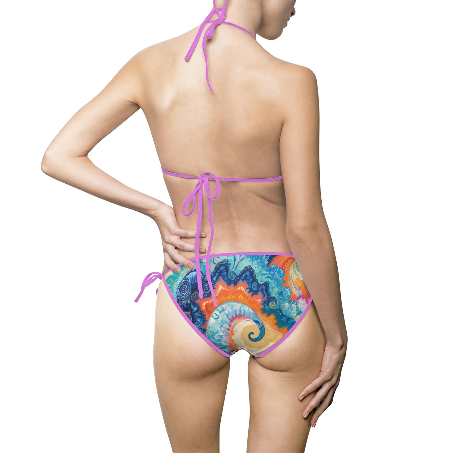 Colorful Swirl Women's Bikini Swimsuit - Perfect for Summer Beach Days