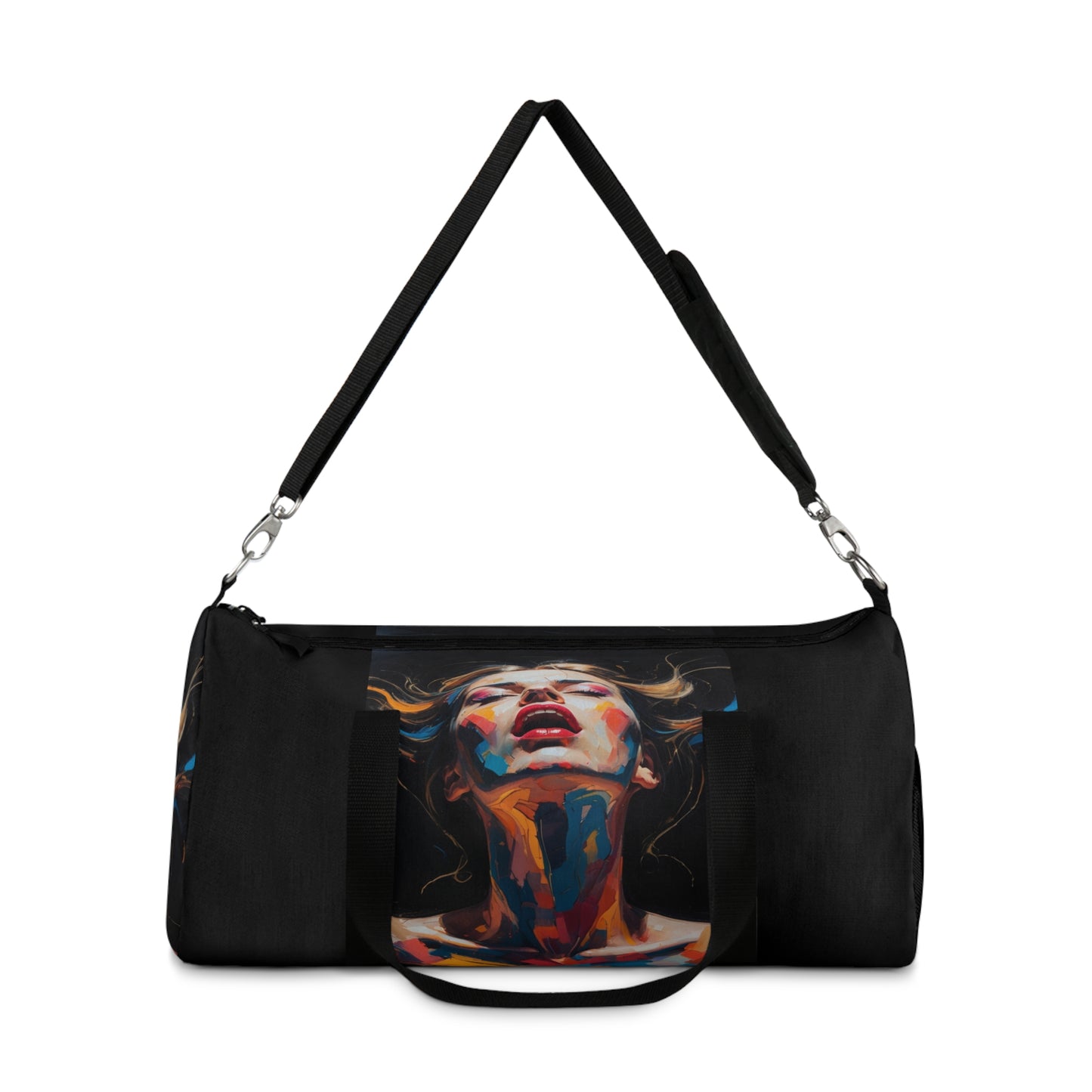Artistic Expression Duffel Bag - Colorful Portrait Design for Gym & Travel