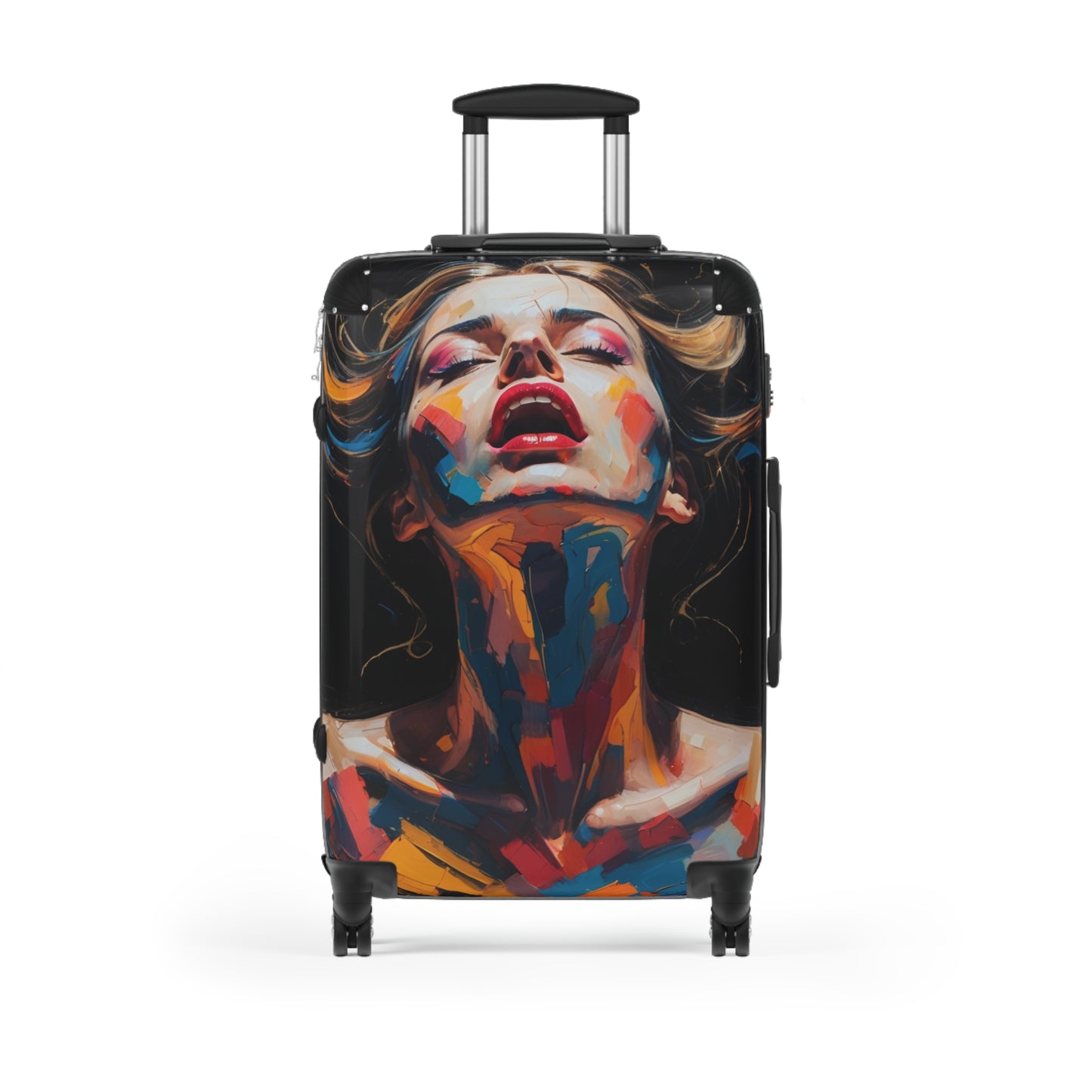 Artistic Travel Suitcase - Colorful Woman Design for Adventurers