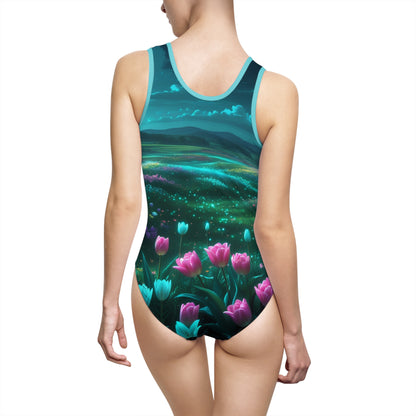 Women's Floral Dreamscape Swimsuit - Perfect for Summer Beach Days