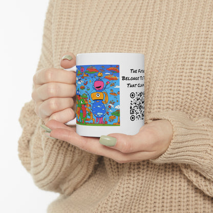Abstraction | Abstract | Art | Colorful | Trendy | Graphic | Funny | UFO | Aliens | Coffe | Tea | Hot Chocolate | Ceramic Mug |11oz