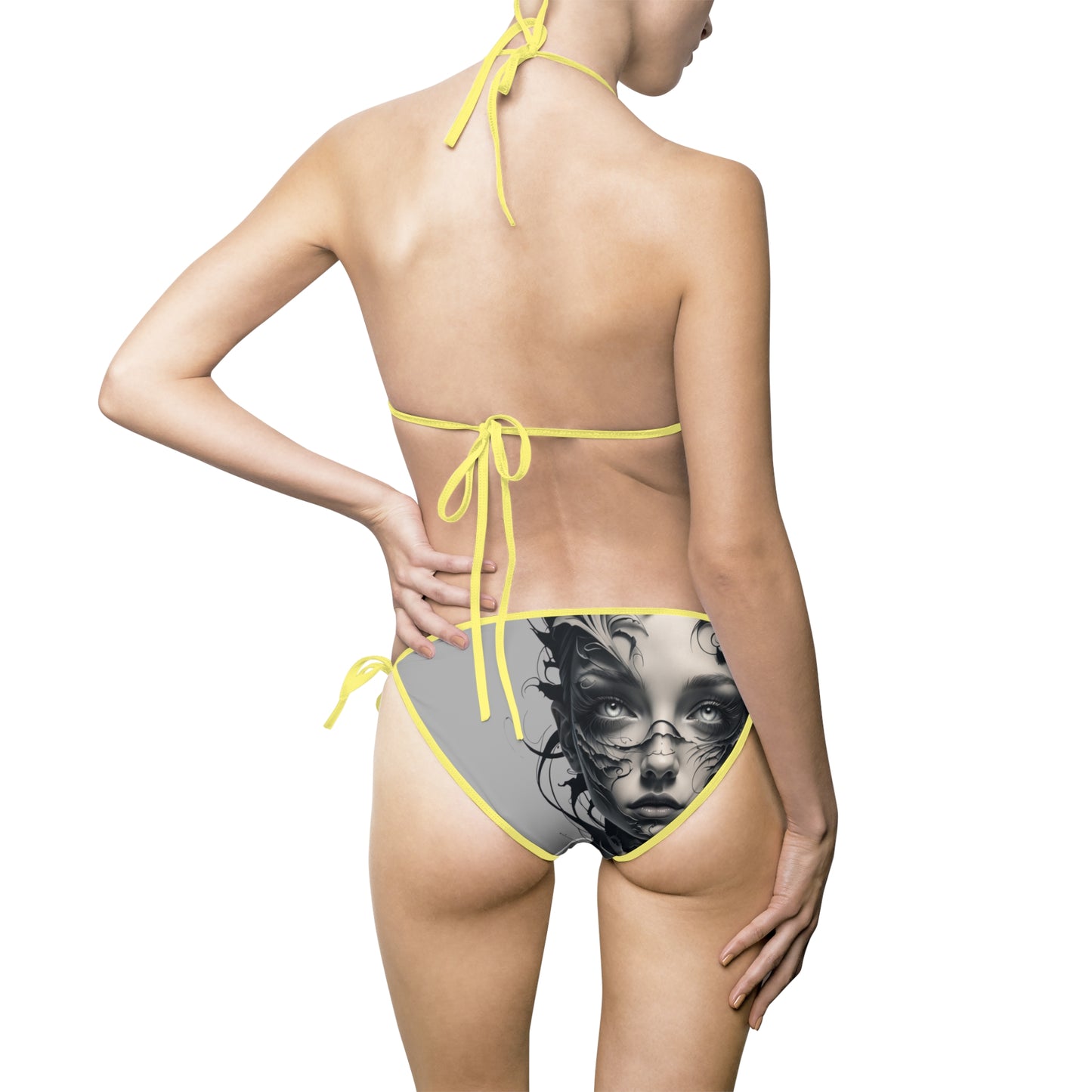 Artistic Woman's Bikini Swimsuit - Stylish Beachwear with Elegant Design for Summer Fun