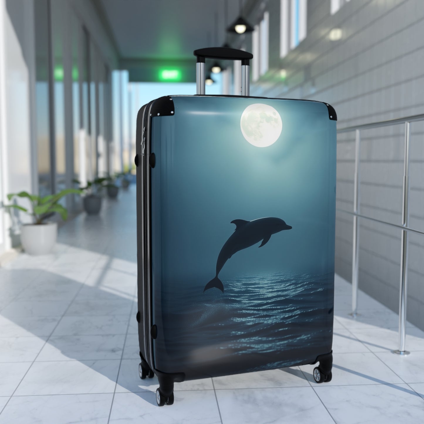 Ocean-Inspired Dolphin Carry-On Suitcase - Perfect Travel Companion for Beach Lovers