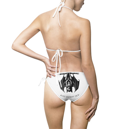Gothic Bat Print Women's Bikini Swimsuit - Perfect for Beach and Pool Parties