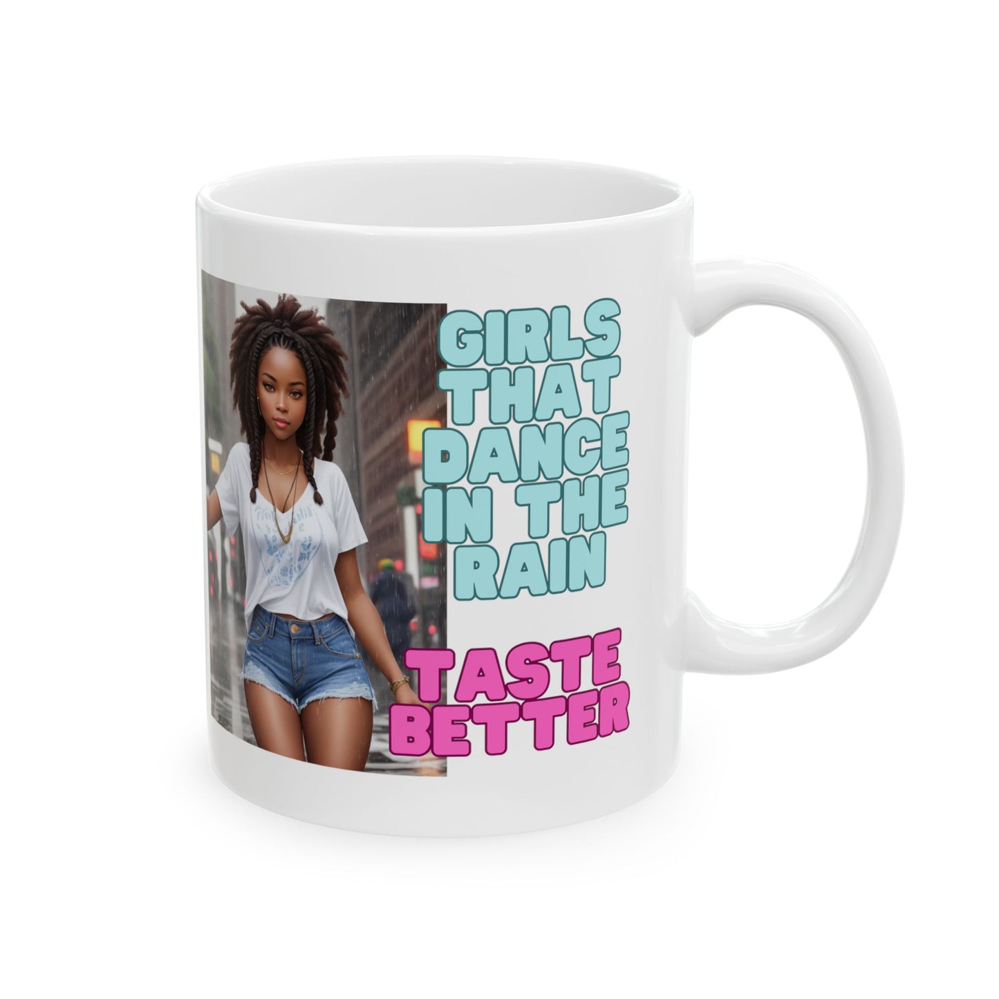 Rain Girl | Afrocentric | HD Graphic | Beautiful | Fantasy Girl | Nature Lovers | Coffee | Tea | Hot Chocolate | Ceramic Mug | 11oz