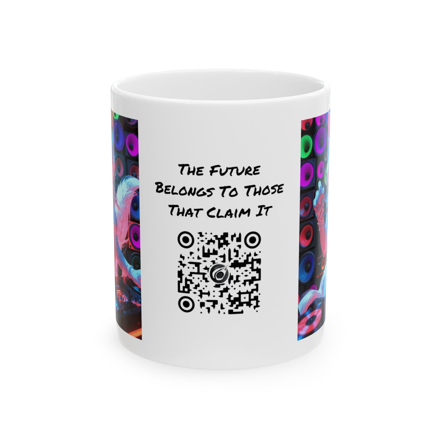 Last Night A DJ Saved My Life | HD Graphic | Rave | Party | Fox | Coffee | Tea | Hot Chocolate | 11oz | White Mug