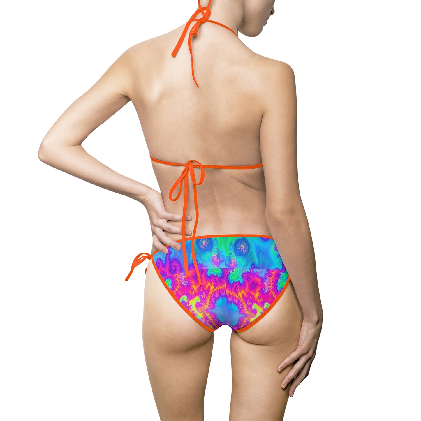 Psychedelic Tie-String Bikini Swimsuit for Women - Colorful Summer Beachwear